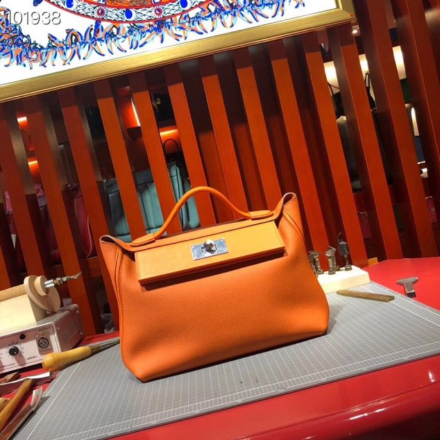 Hermes togo leather kelly 2424 bag H03699 orange