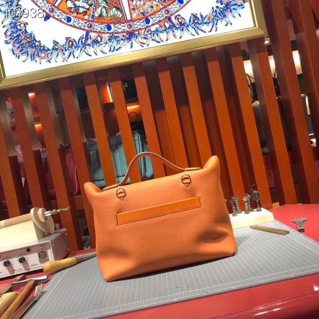 Hermes togo leather small kelly 2424 bag H03698 orange