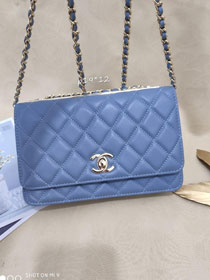 CC original lambskin woc chain bag 80982 light blue