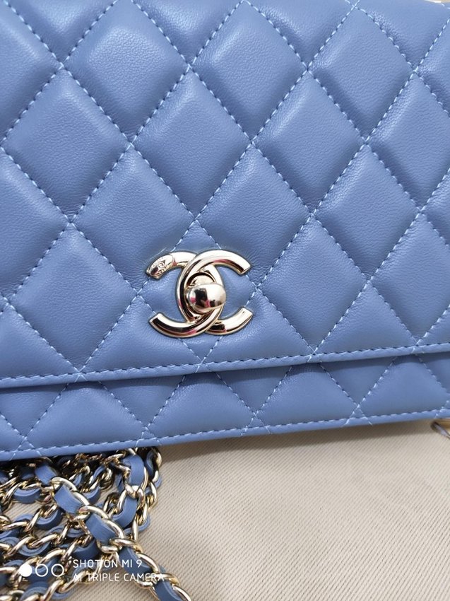 CC original lambskin woc chain bag 80982 light blue