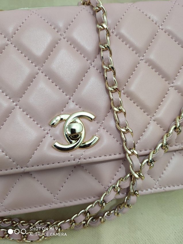 CC original lambskin woc chain bag 80982 light pink