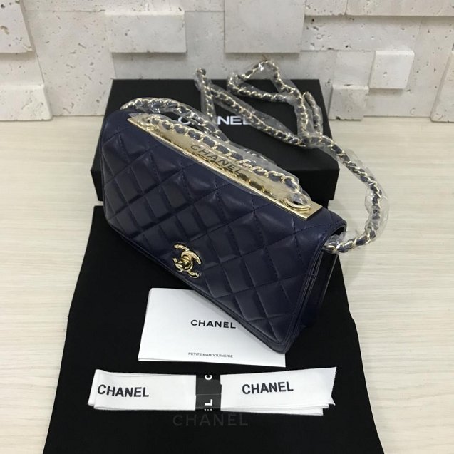 CC original lambskin woc chain bag 80982 navy blue