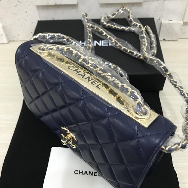 CC original lambskin woc chain bag 80982 navy blue