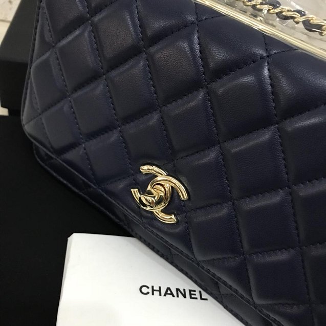 CC original lambskin woc chain bag 80982 navy blue