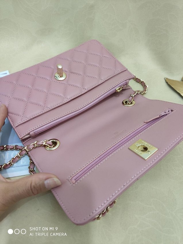 CC original lambskin woc chain bag 80982 pink