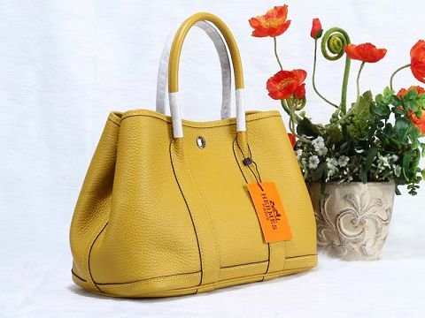 Hermes calfskin large garden party 36 bag G360 yellow