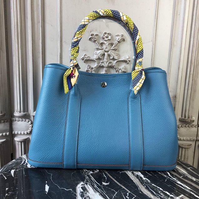 Hermes calfskin large garden party 36 bag G360 sky blue