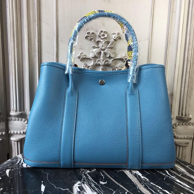 Hermes calfskin large garden party 36 bag G360 sky blue