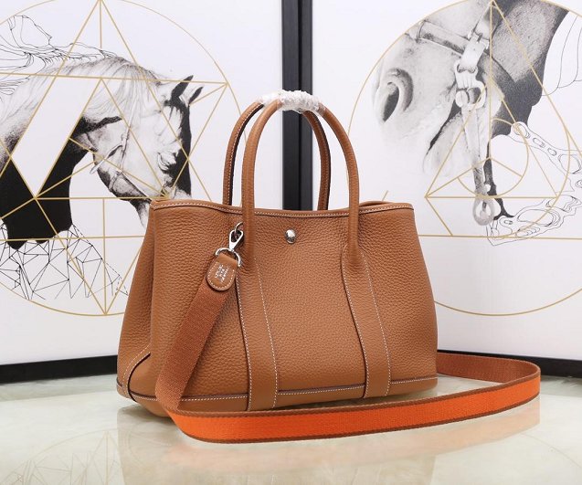 Hermes calfskin small garden party 30 bag G300 coffee