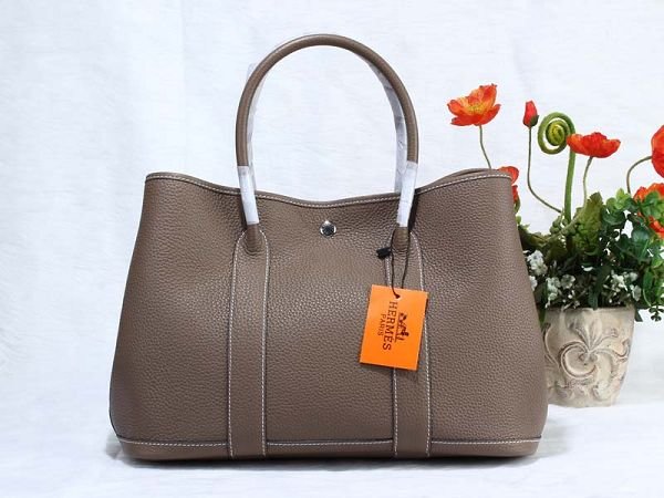 Hermes calfskin small garden party 30 bag G300 dark grey