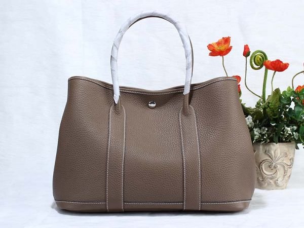 Hermes calfskin small garden party 30 bag G300 dark grey