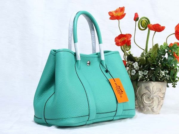 Hermes calfskin small garden party 30 bag G300 lake blue