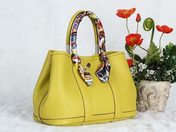 Hermes calfskin small garden party 30 bag G300 lemon yellow