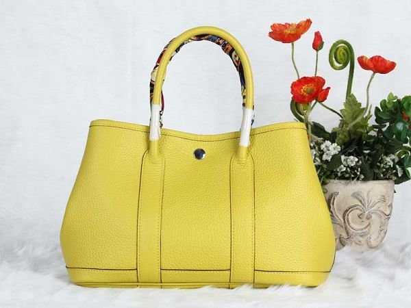 Hermes calfskin small garden party 30 bag G300 lemon yellow