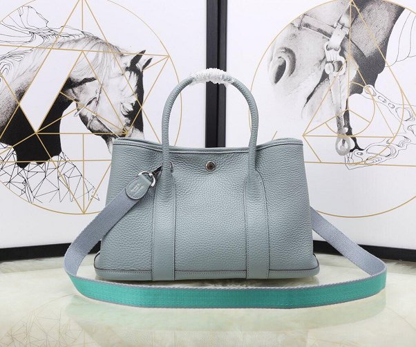 Hermes calfskin small garden party 30 bag G300 light blue