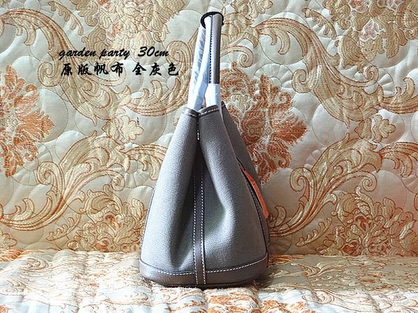 Hermes canvas garden party 30 bag G30 grey