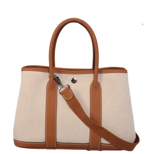 Hermes canvas garden party 30 bag G30 white&coffee