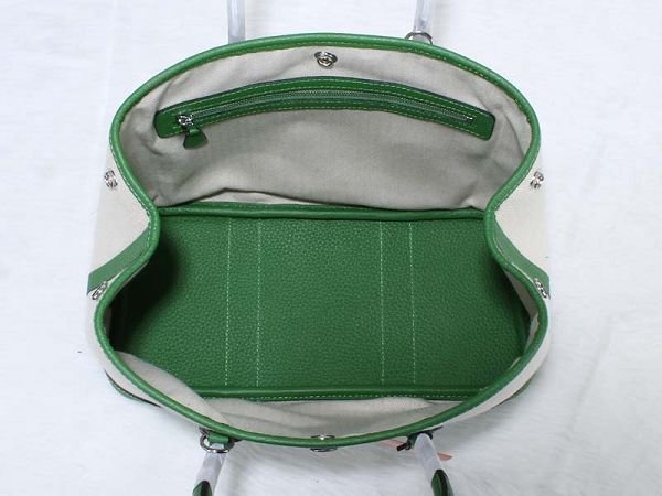 Hermes canvas garden party 30 bag G30 white&green