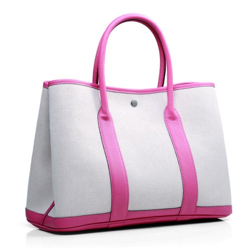 Hermes canvas garden party 30 bag G30 white&peach red