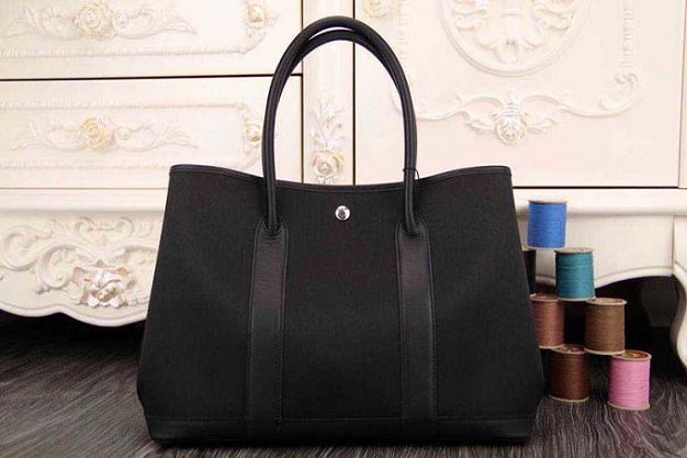 Hermes canvas large garden party 36 bag G36 black