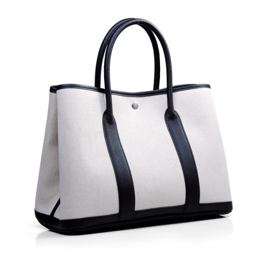 Hermes canvas large garden party 36 bag G36 white&black