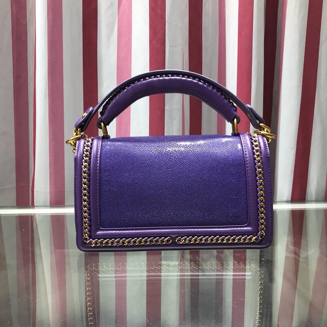 CC original stingray skin boy handbag A94804 purple