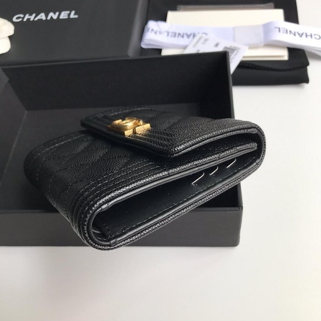 CC grained calfskin boy small flap wallet A81996 black