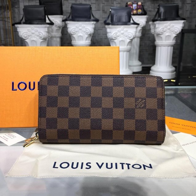 Louis vuitton damier ebene double zippy N62733 