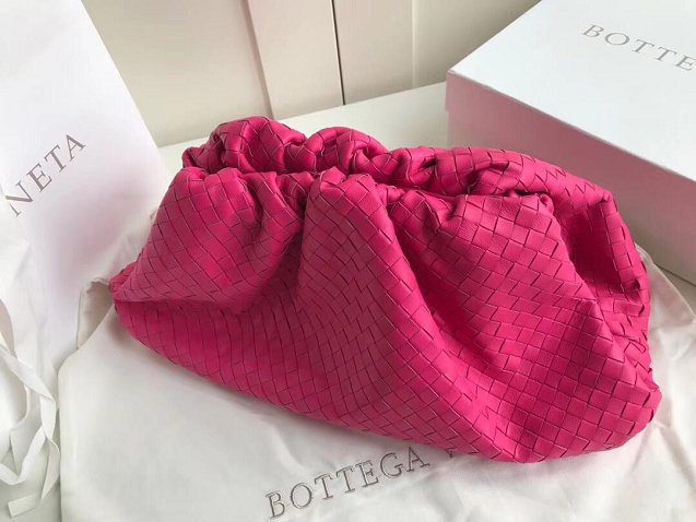 2019 BV original intrecciato lambskin large pouch 576175 rose red