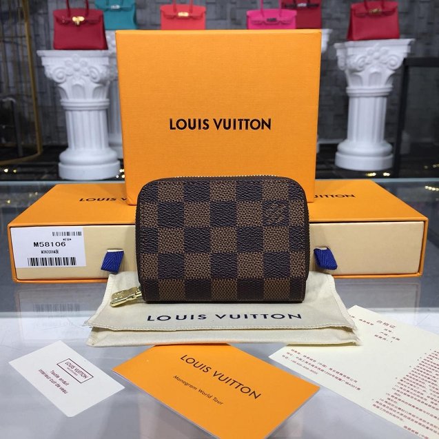 Louis vuitton monogram ebene double zippy wallet N58104