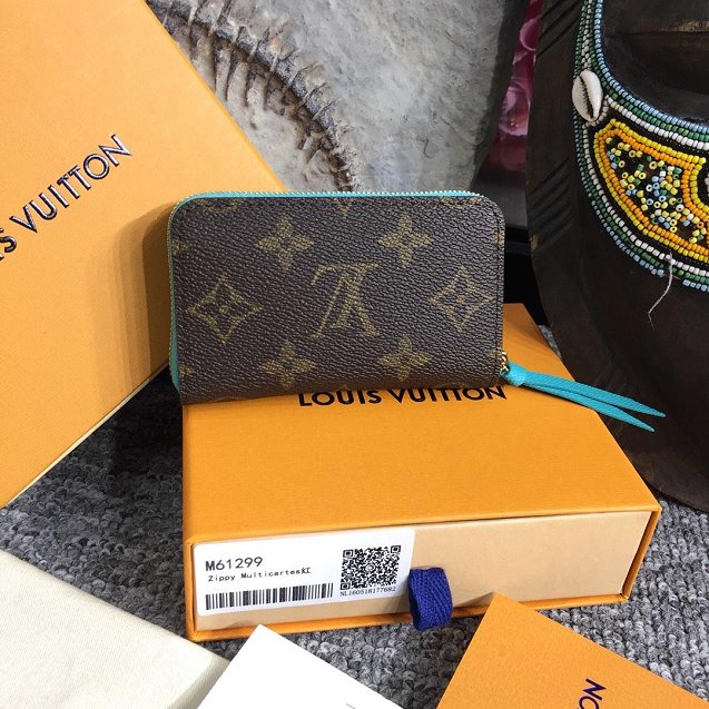 Louis vuitton monogram zippy multicartes M61299 blue