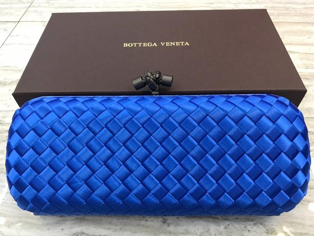 BV original silk large stretch knot clutch 202031 blue