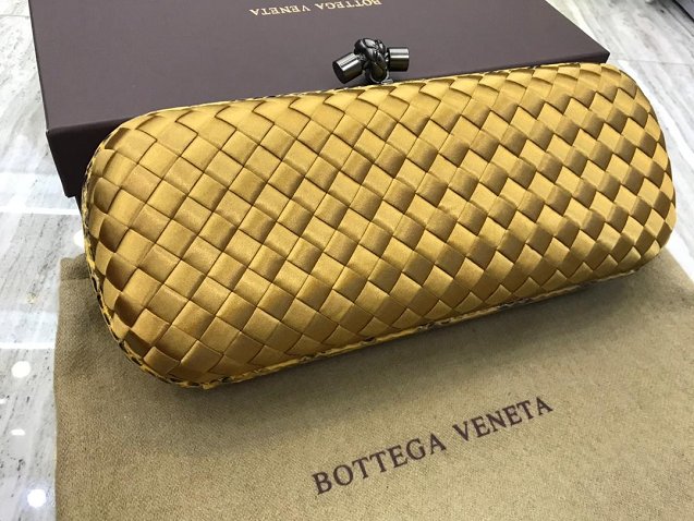 BV original silk large stretch knot clutch 202031 gold