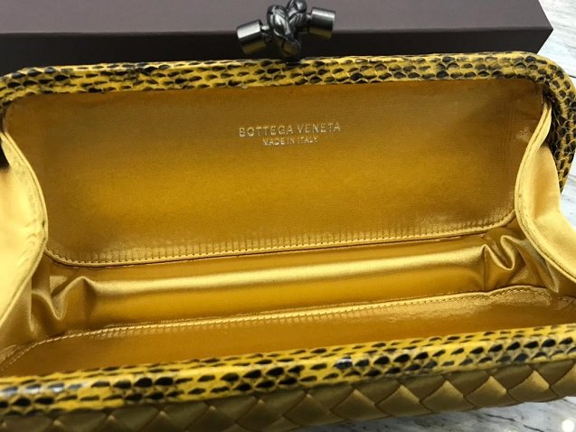 BV original silk large stretch knot clutch 202031 gold