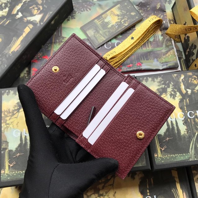 GG calfskin wallet 523155 bordeaux