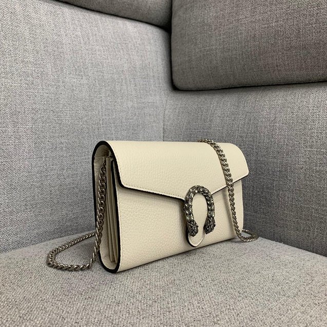 GG original calfskin dionysus mini chain bag 401231 white