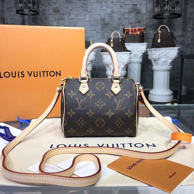 Louis vuitton original handmade monogram canvas nano speedy M61252