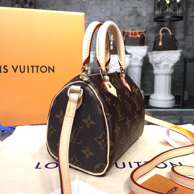 Louis vuitton original handmade monogram canvas nano speedy M61252