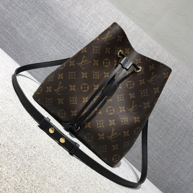 Louis vuitton original handmade monogram canvas neonoe bag M44020 black