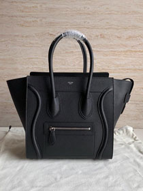 Celine original grained calfskin micro luggage handbag 189793 black