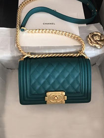 2019 CC original grained calfskin boy handbag A67085 emerald