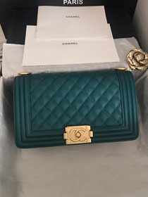 2019 CC original grained calfskin boy handbag A67086 emerald