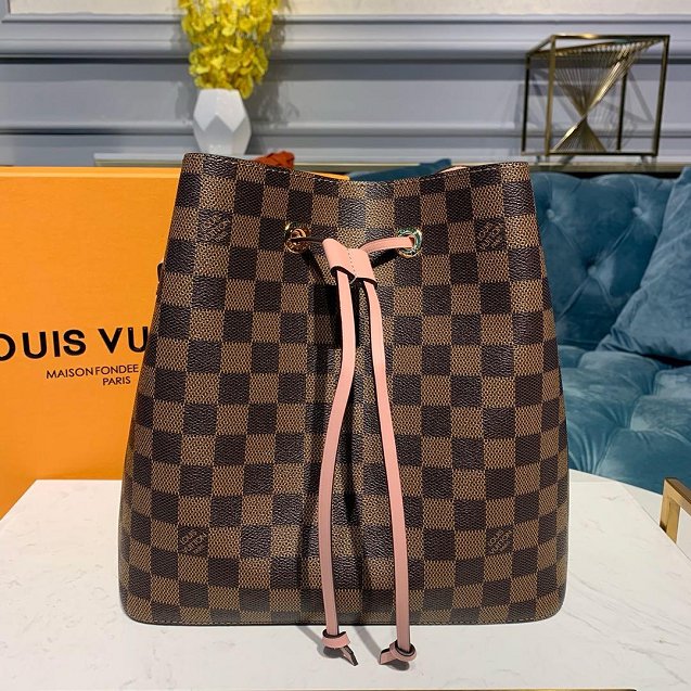 2020 louis vuitton original damier ebene neonoe bag N40198 pink