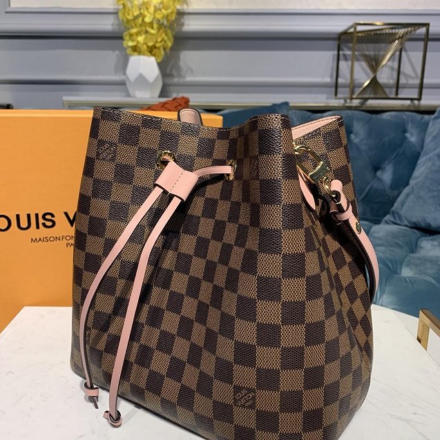 2020 louis vuitton original damier ebene neonoe bag N40198 pink