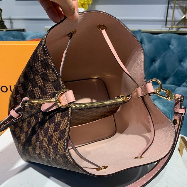 2020 louis vuitton original damier ebene neonoe bag N40198 pink