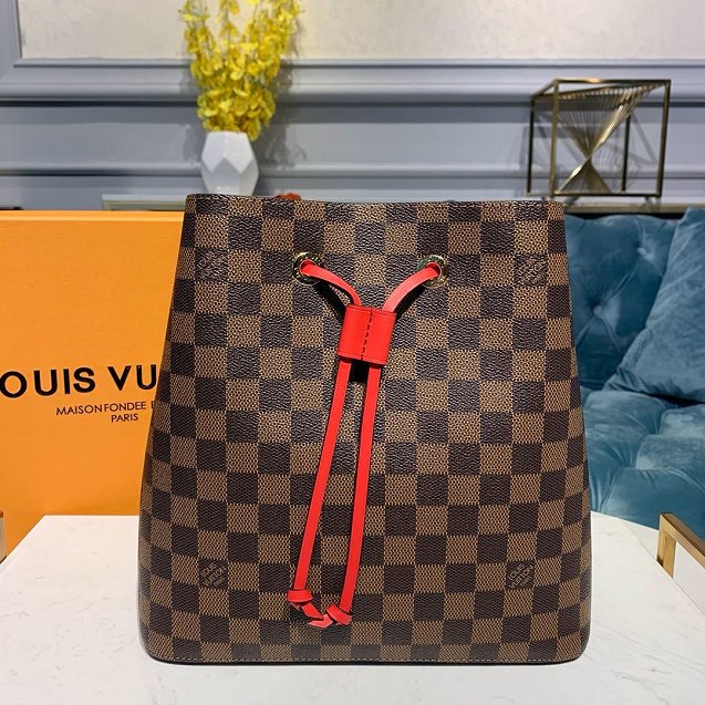 2020 louis vuitton original damier ebene neonoe bag N40214 red