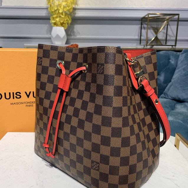 2020 louis vuitton original damier ebene neonoe bag N40214 red