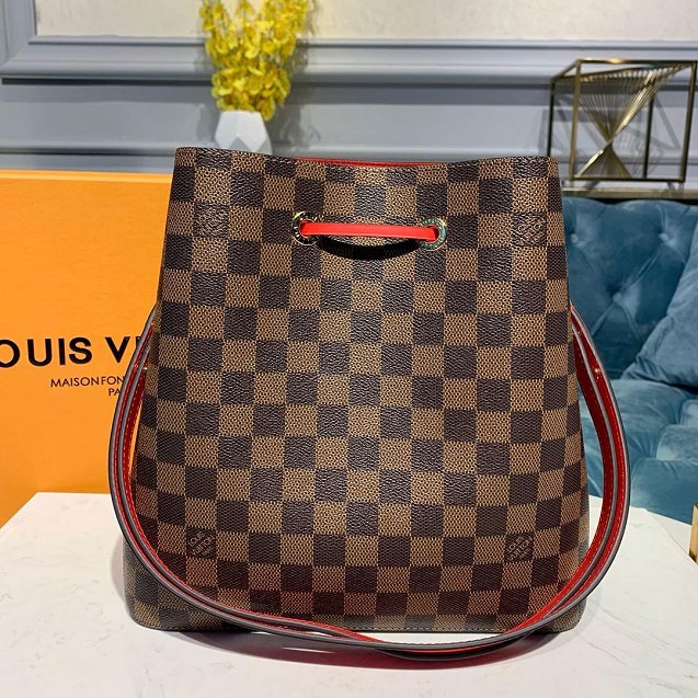 2020 louis vuitton original damier ebene neonoe bag N40214 red