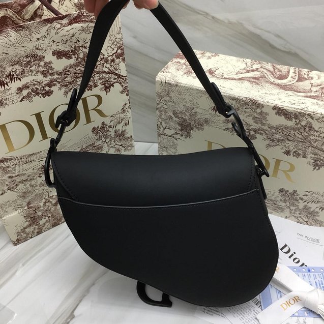 2019 Dior original calfskin ultra-matte saddle bag M0446 black