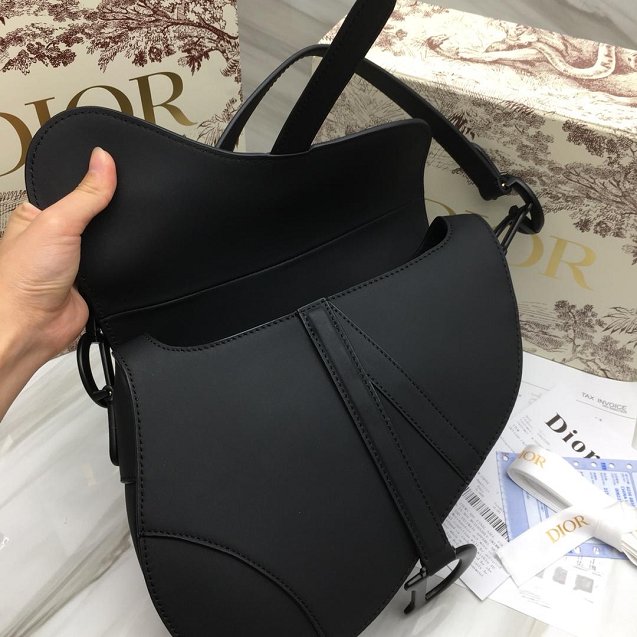 2019 Dior original calfskin ultra-matte saddle bag M0446 black